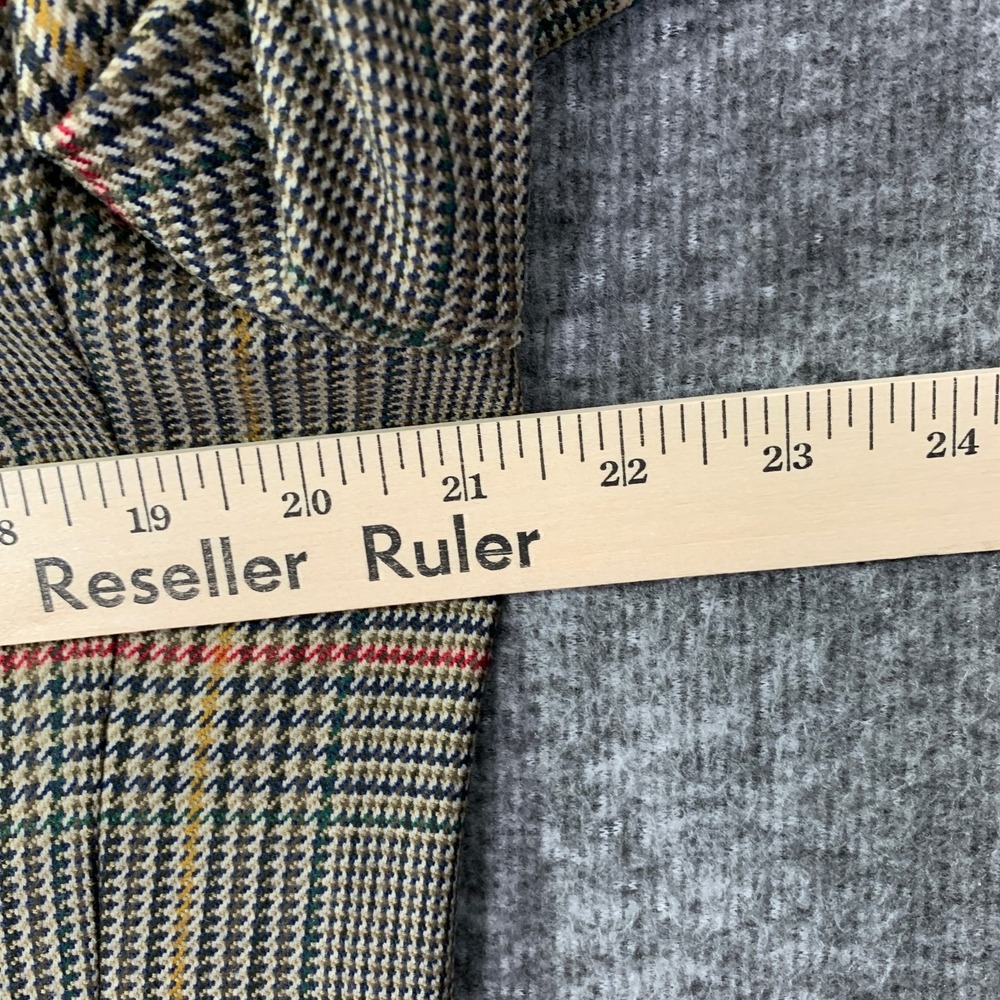 Daks London Blazer Jacket Men 40R Houndstooth Windowpane Gold Button Sport Coat - Picture 12 of 16